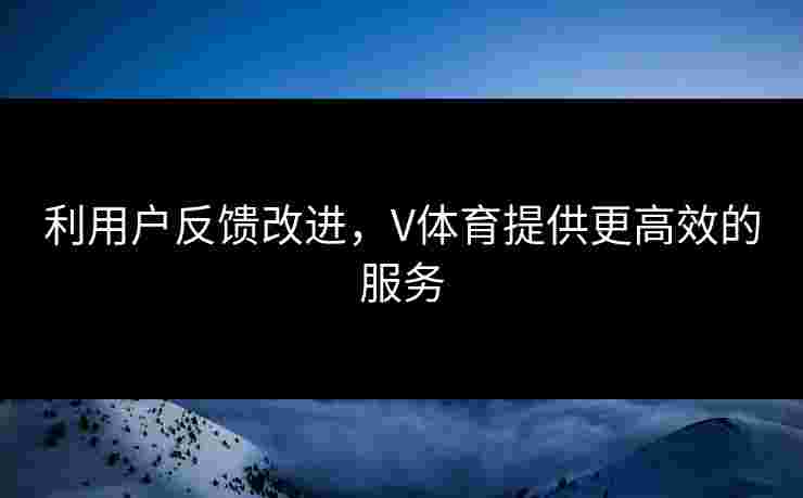 利用户反馈改进，V体育提供更高效的服务